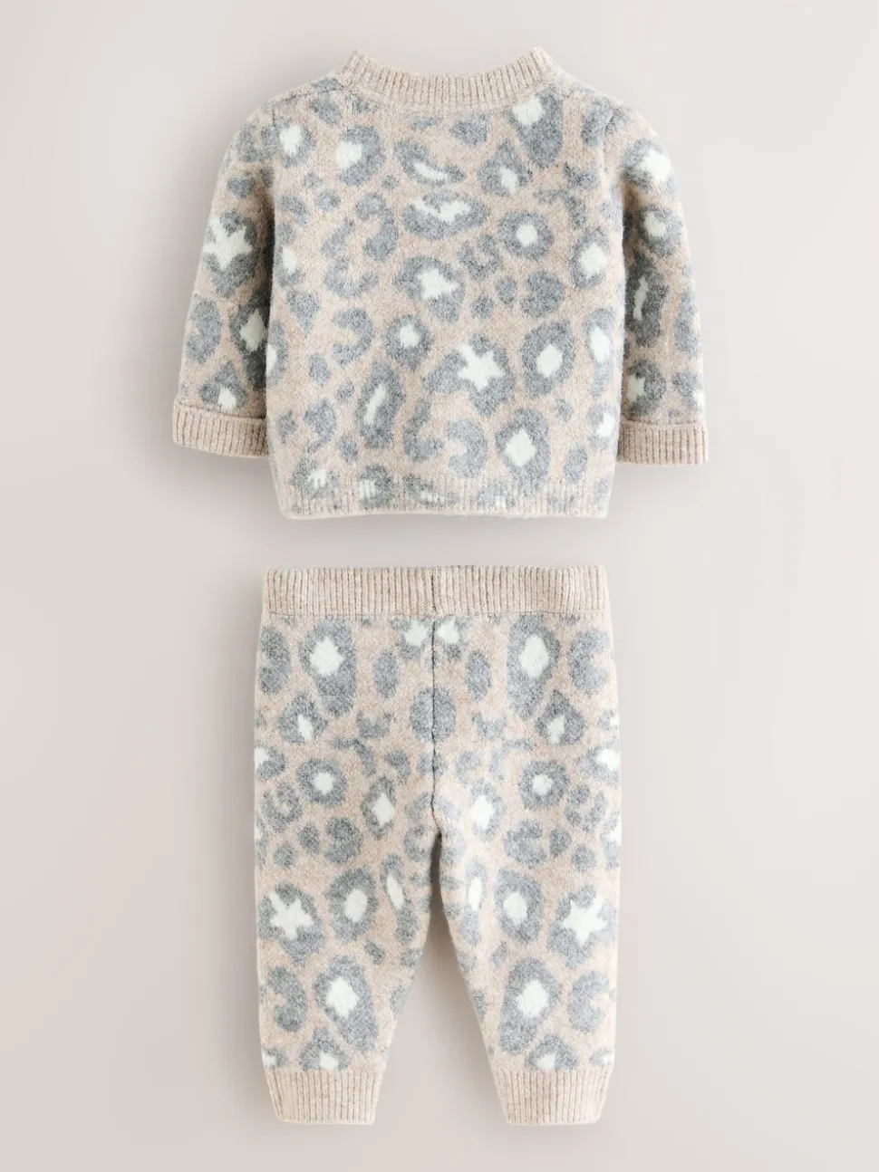 smALLSAINTS Leopard Knitted Top and Joggers Baby Girls Set