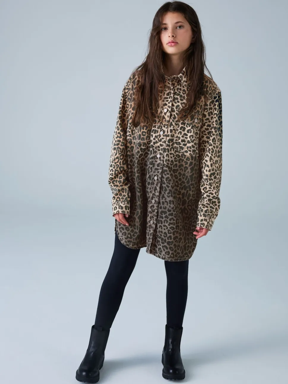 smALLSAINTS Leopard Lily Oversized Shacket