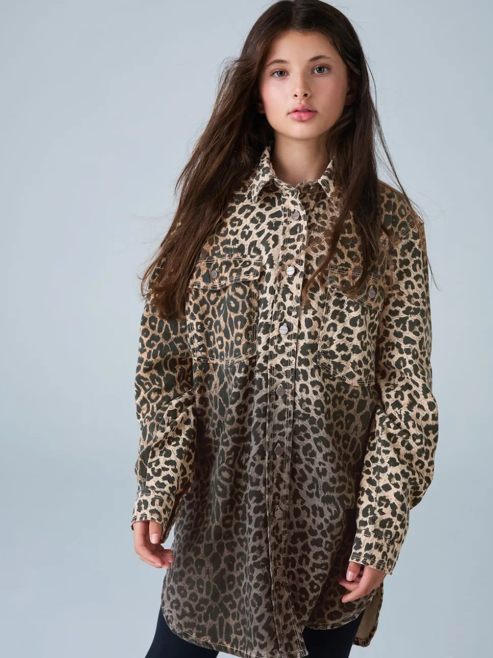 smALLSAINTS Leopard Lily Oversized Shacket