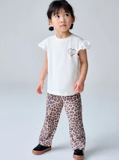 smALLSAINTS Leopard Lover T-Shirt and Wide Leg Leggings Set