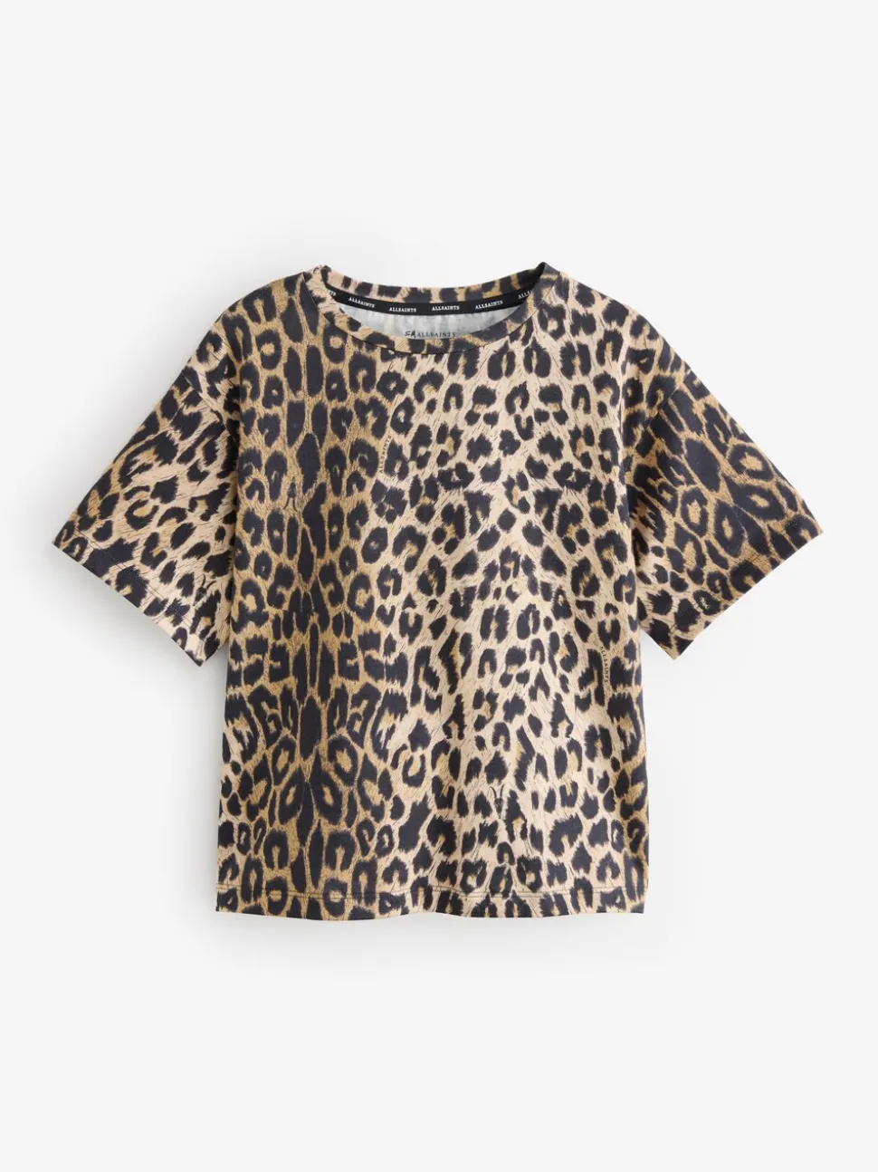 smALLSAINTS Leopard Oversized Girls Crew 100% Cotton T-Shirt