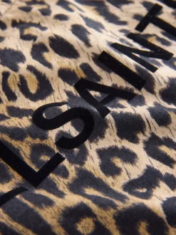 smALLSAINTS Leopard Oversized Girls Crew 100% Cotton T-Shirt