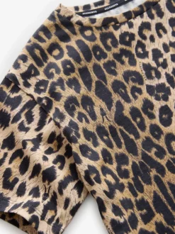 smALLSAINTS Leopard Oversized Girls Crew 100% Cotton T-Shirt