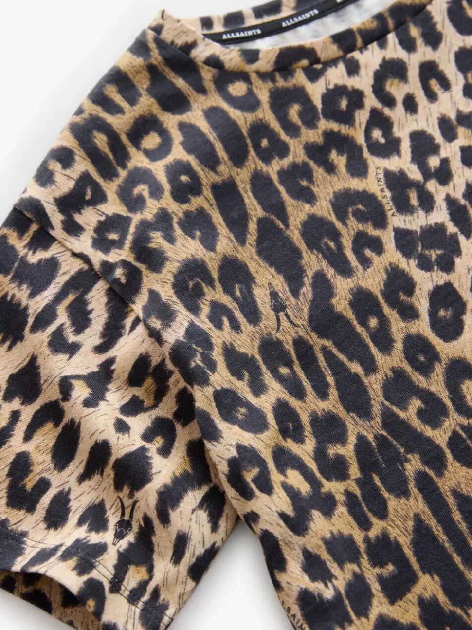 smALLSAINTS Leopard Oversized Girls Crew 100% Cotton T-Shirt