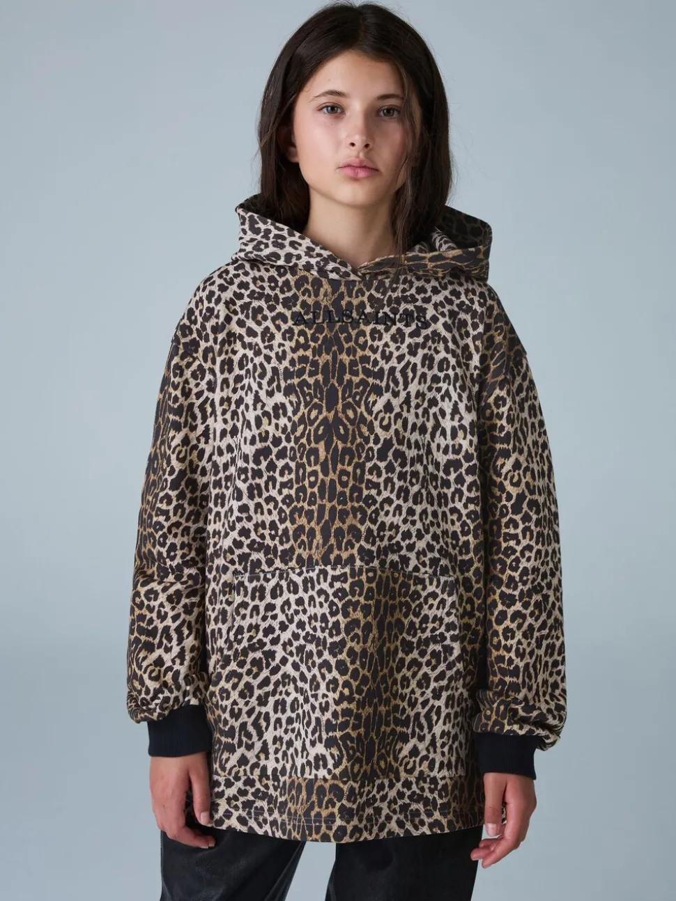 smALLSAINTS Leopard Oversized Pullover Hoodie