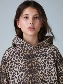 smALLSAINTS Leopard Oversized Pullover Hoodie