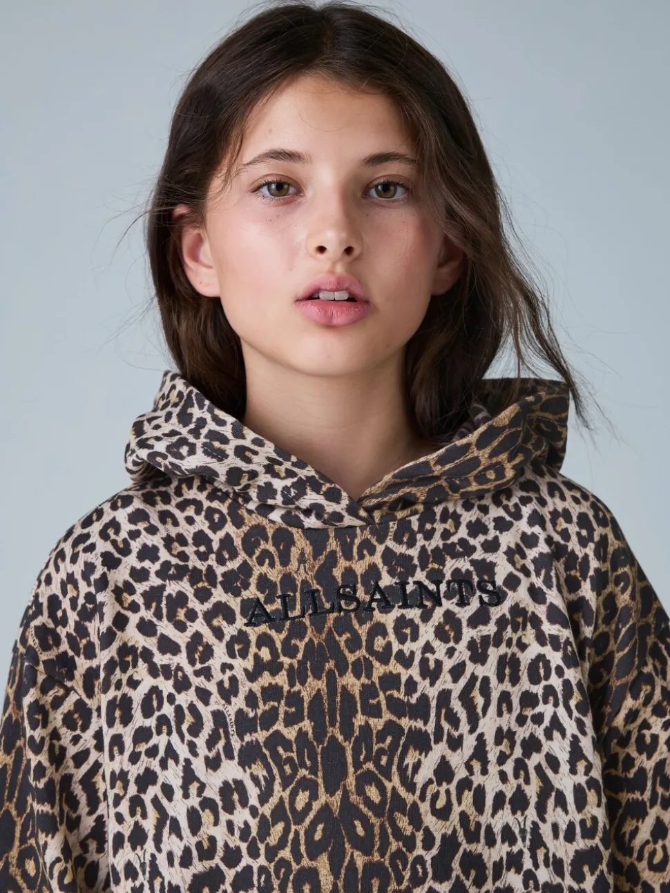 smALLSAINTS Leopard Oversized Pullover Hoodie