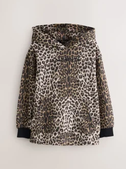 smALLSAINTS Leopard Oversized Pullover Hoodie