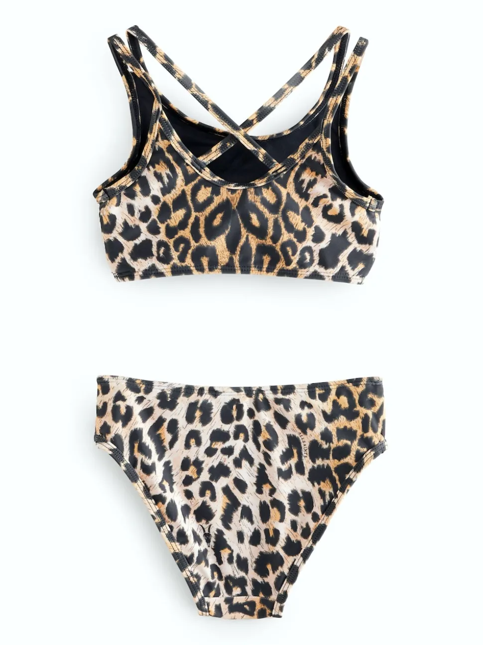 smALLSAINTS Leopard Print Logo Strappy Top Bikini Set