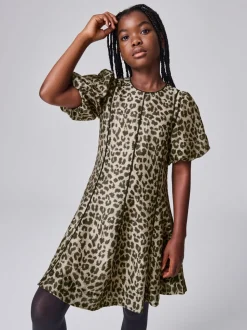 smALLSAINTS Leopard Puffed Sleeve Dress