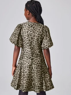 smALLSAINTS Leopard Puffed Sleeve Dress