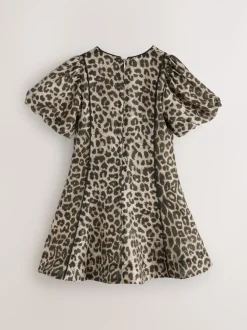 smALLSAINTS Leopard Puffed Sleeve Dress