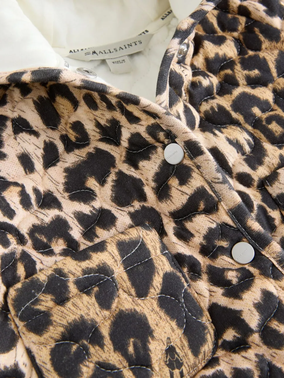 smALLSAINTS Leopard Quilted Baby Girls Jacket
