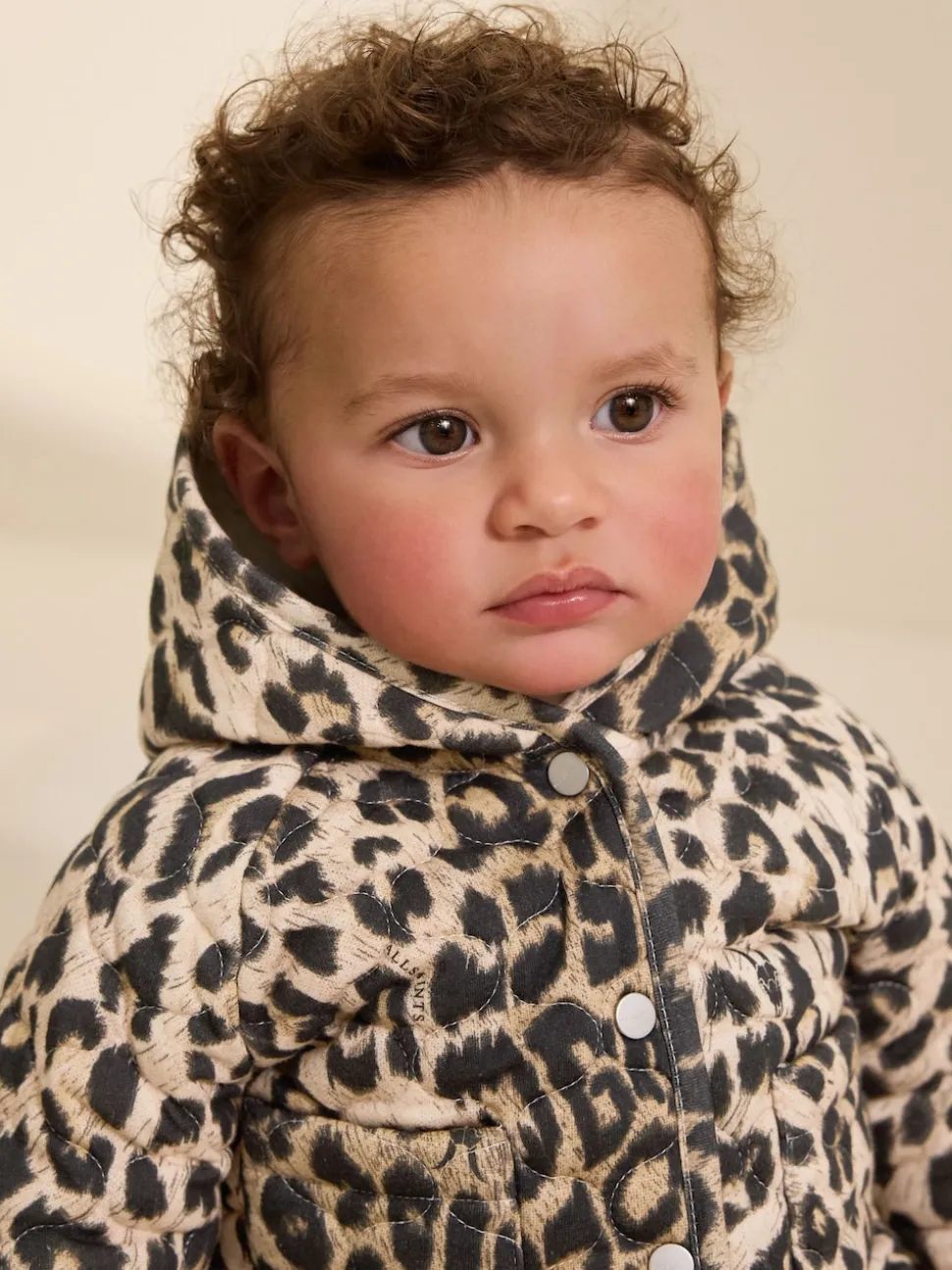 smALLSAINTS Leopard Quilted Baby Girls Jacket