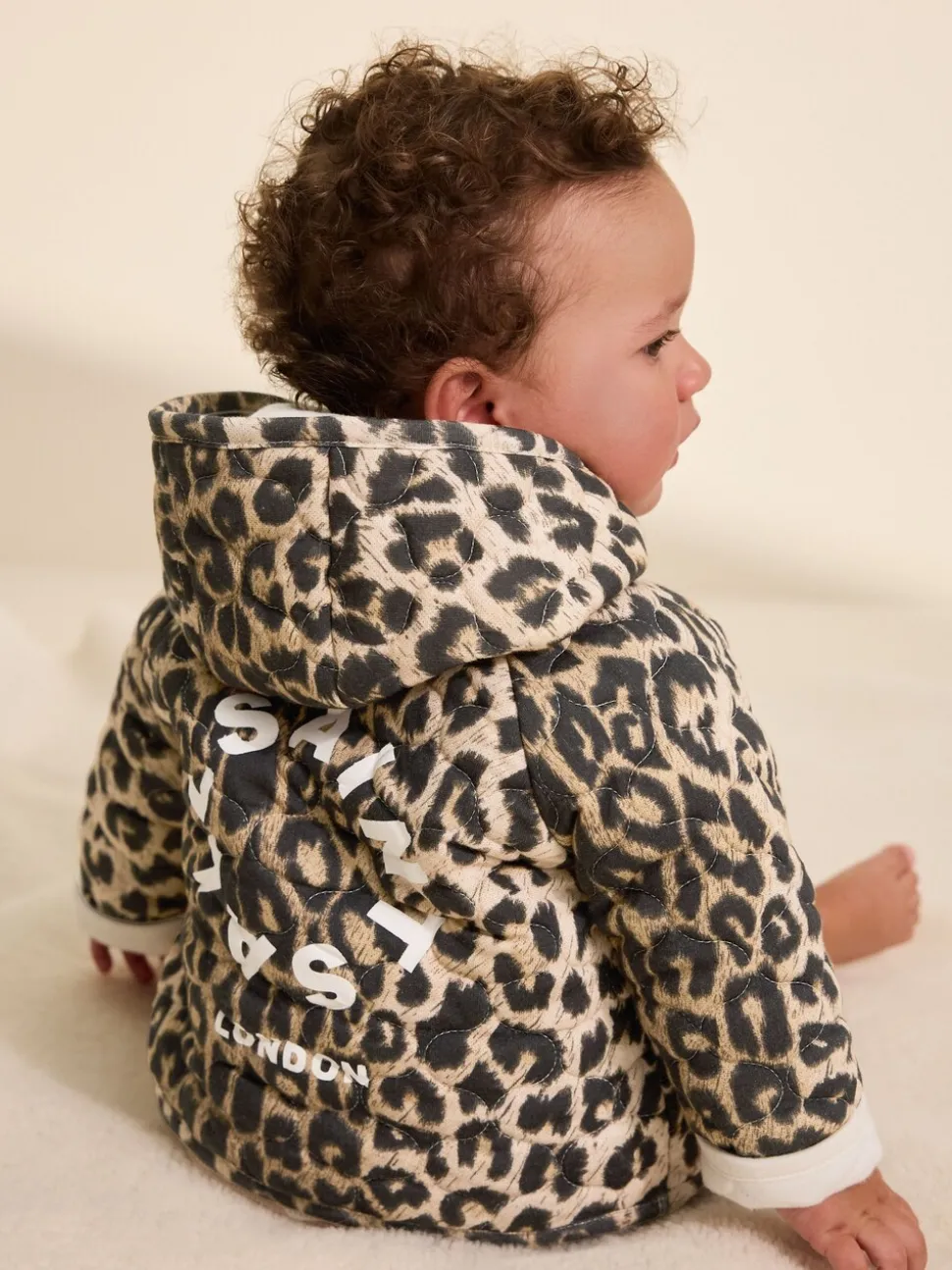 smALLSAINTS Leopard Quilted Baby Girls Jacket