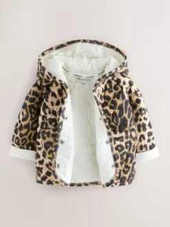 smALLSAINTS Leopard Quilted Baby Girls Jacket