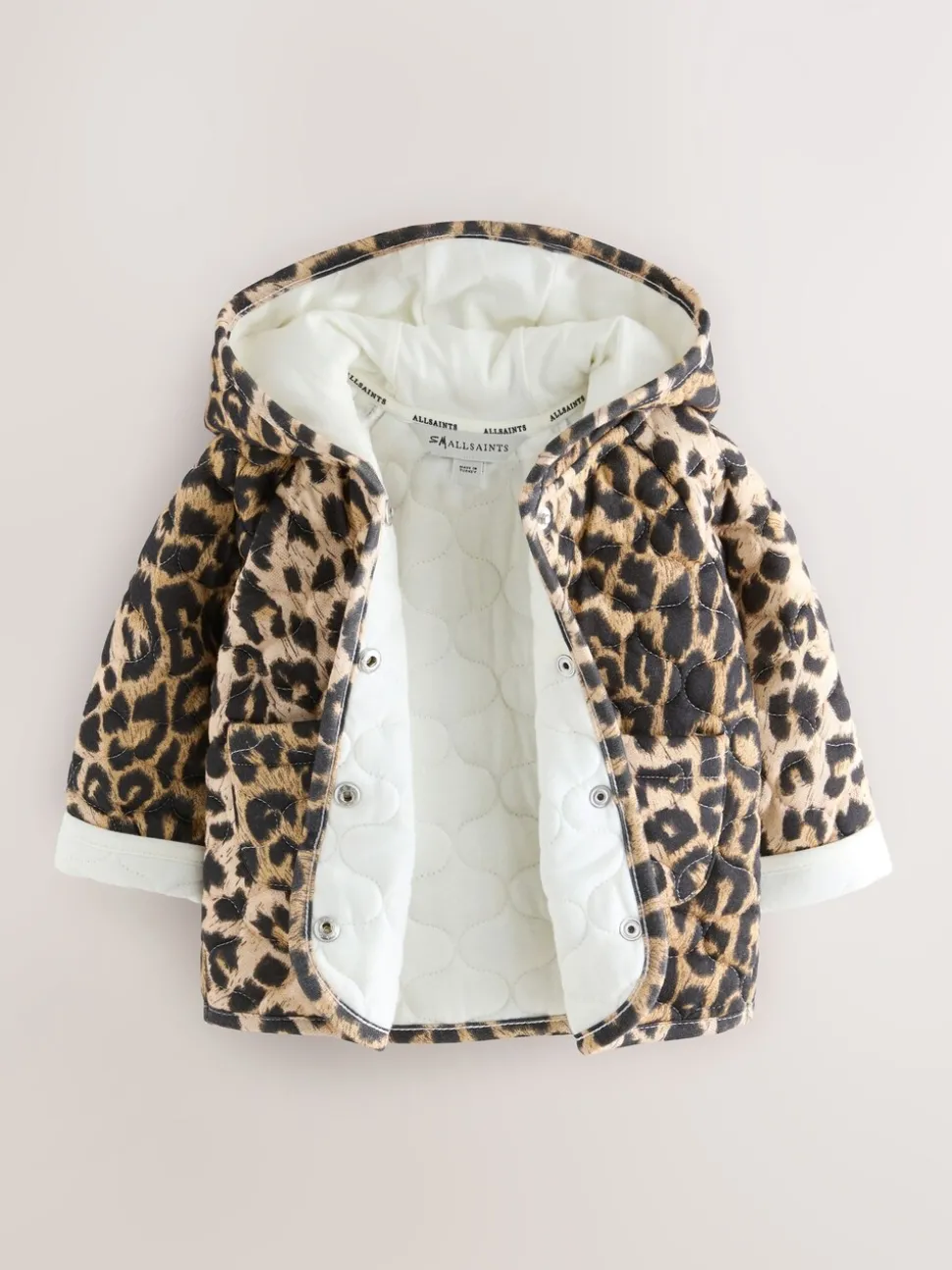 smALLSAINTS Leopard Quilted Baby Girls Jacket