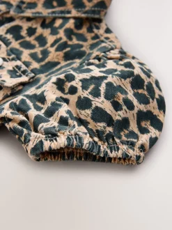 smALLSAINTS Leopard Younger Jackie Puff Sleeved Denim Dress