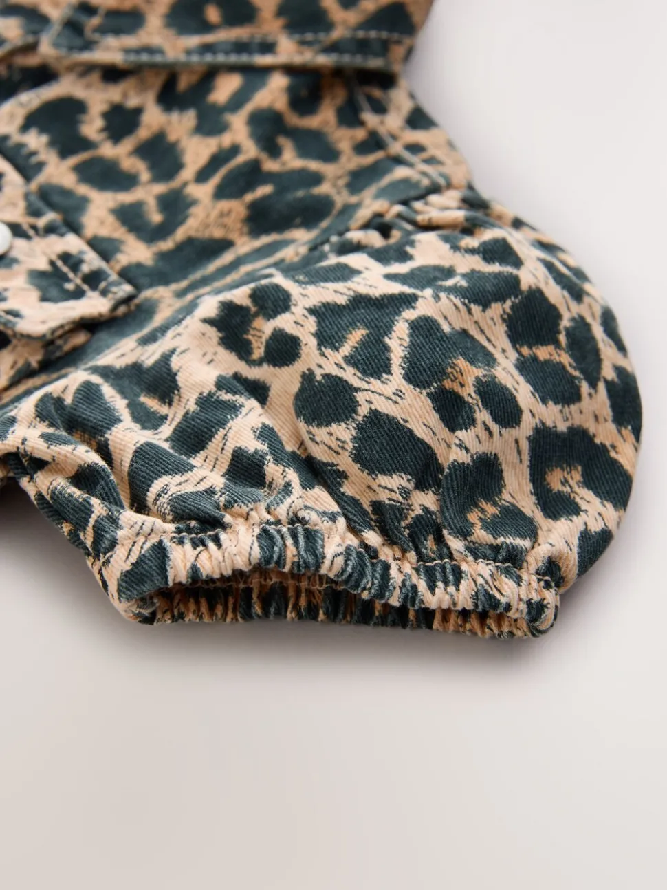 smALLSAINTS Leopard Younger Jackie Puff Sleeved Denim Dress