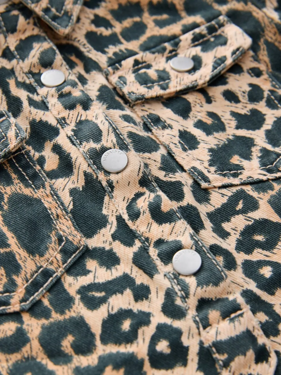 smALLSAINTS Leopard Younger Jackie Puff Sleeved Denim Dress