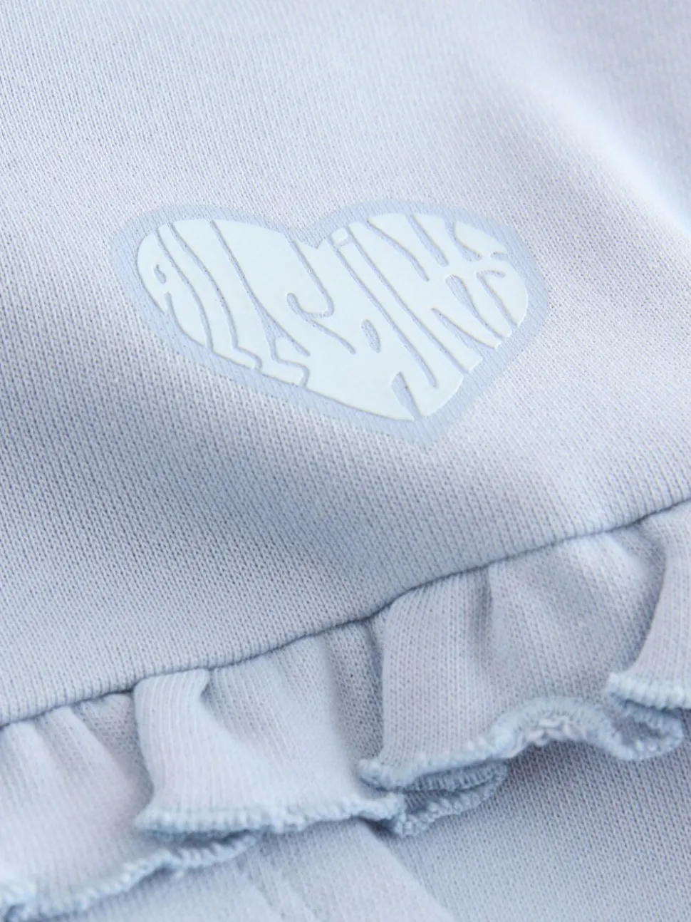 smALLSAINTS Light Blue Lover Frill Hoodie and Ribbed Flared Leggings Younger Set
