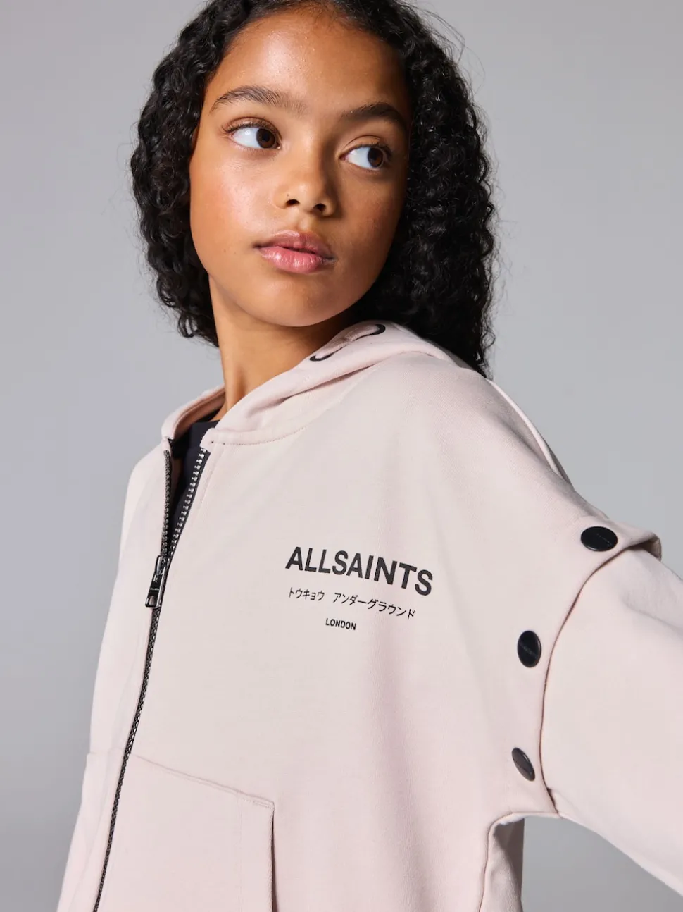 smALLSAINTS Light Pink Amphia Underground Zip Hoodie