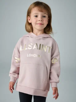 smALLSAINTS Light Pink Biggy Oversized Younger Girls Pullover Hoodie