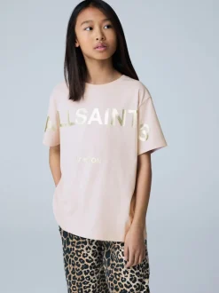 smALLSAINTS Light Pink Biggy Logo Relaxed Crew T-Shirt