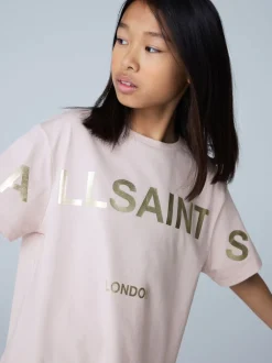 smALLSAINTS Light Pink Biggy Logo Relaxed Crew T-Shirt
