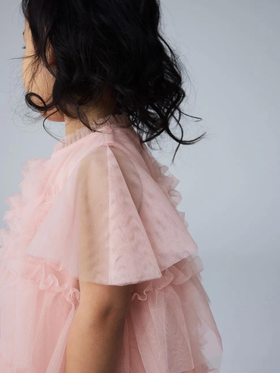 smALLSAINTS Light Pink Frill Mesh Younger Dress
