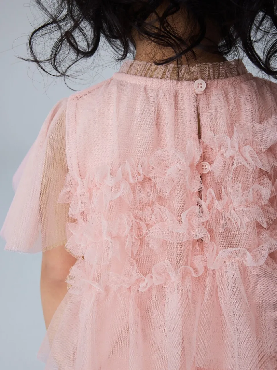 smALLSAINTS Light Pink Frill Mesh Younger Dress