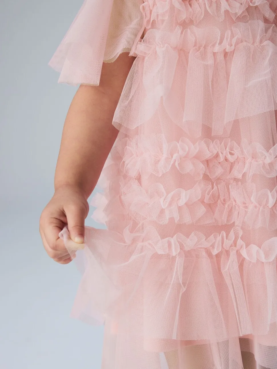 smALLSAINTS Light Pink Frill Mesh Younger Dress