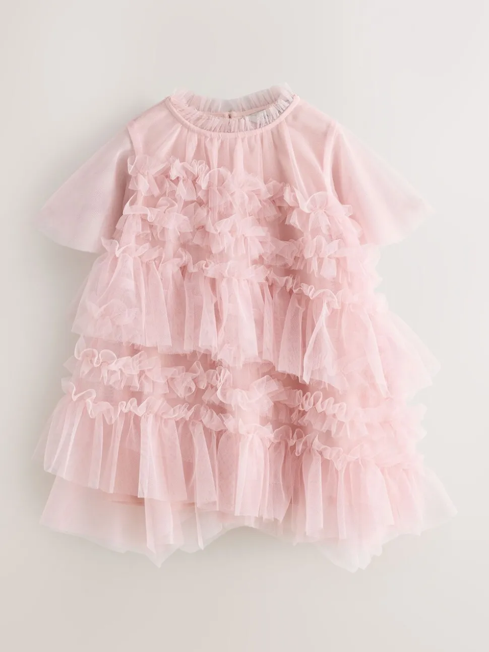 smALLSAINTS Light Pink Frill Mesh Younger Dress