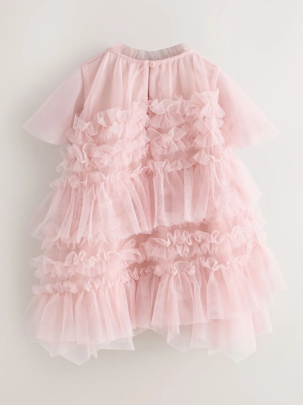 smALLSAINTS Light Pink Frill Mesh Younger Dress