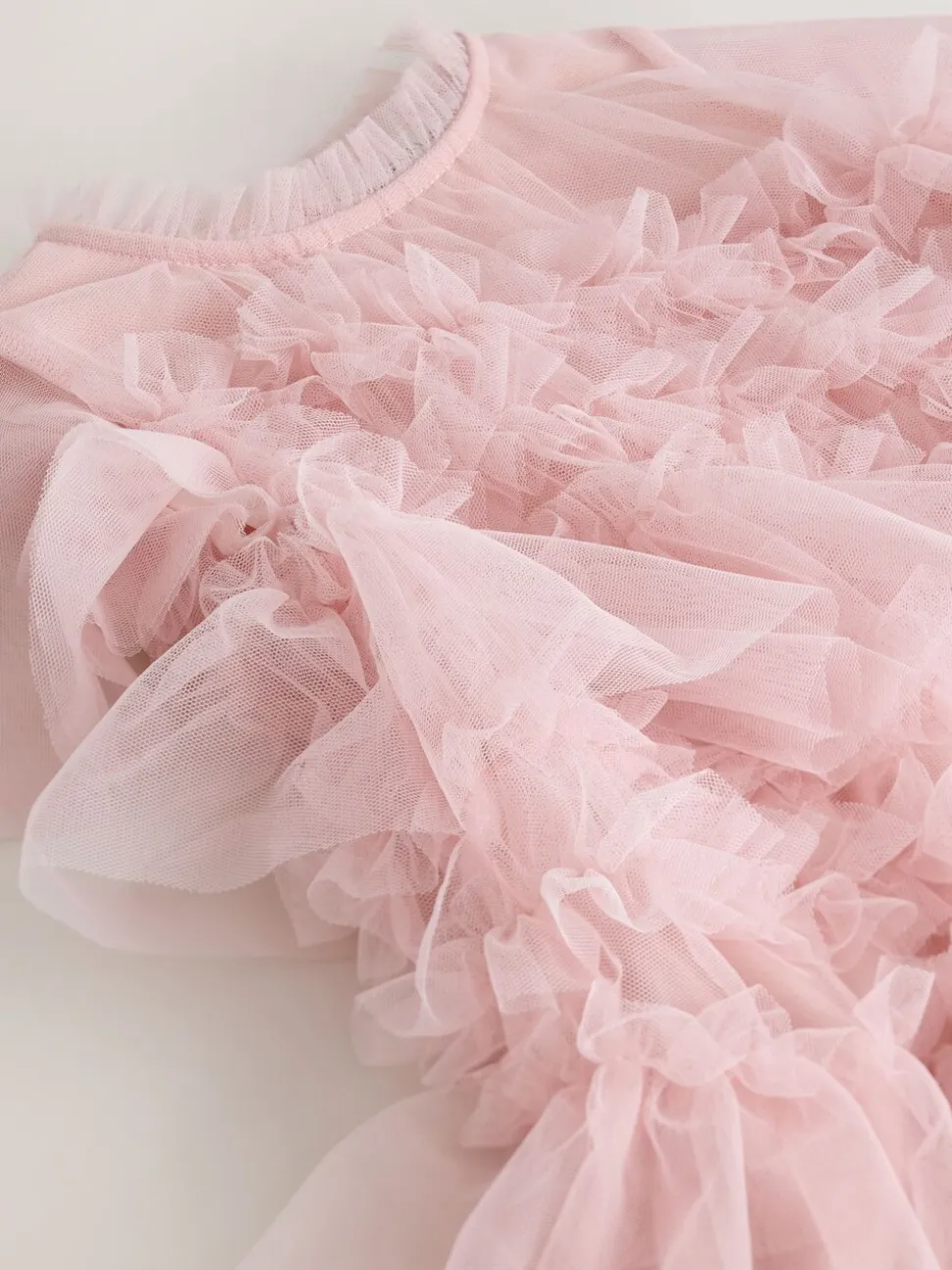 smALLSAINTS Light Pink Frill Mesh Younger Dress