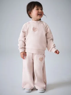 smALLSAINTS Light Pink Lover Sweatshirt and Wide Leg Joggers Younger Set