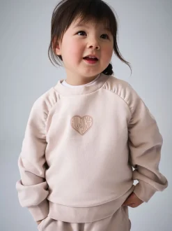 smALLSAINTS Light Pink Lover Sweatshirt and Wide Leg Joggers Younger Set