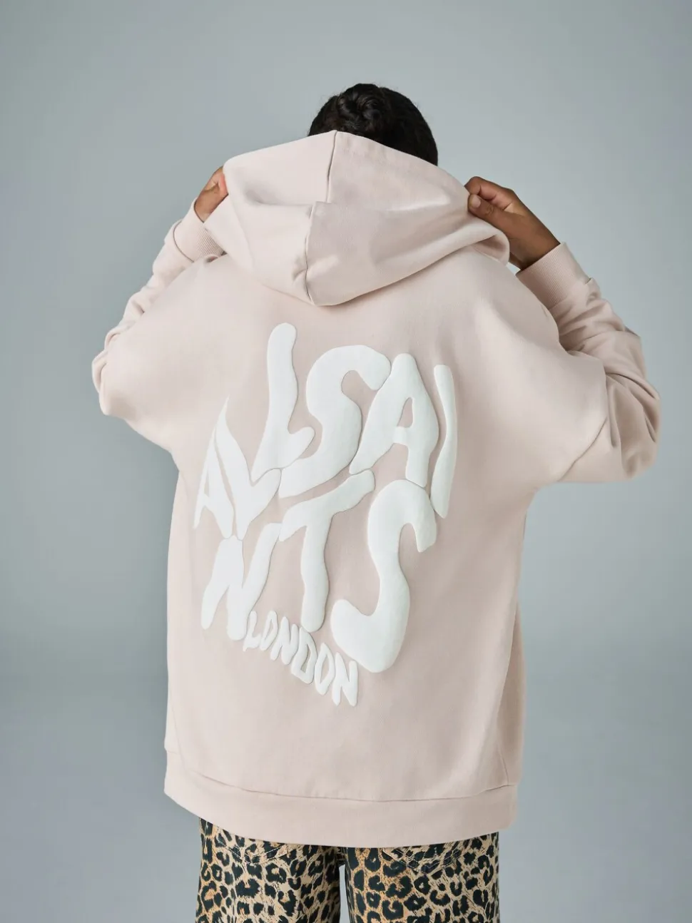 smALLSAINTS Light Pink Orlando Oversized Pullover Hoodie