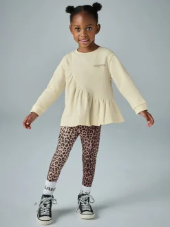 smALLSAINTS Light Yellow Ruched Top and Leggings Younger Girl Set