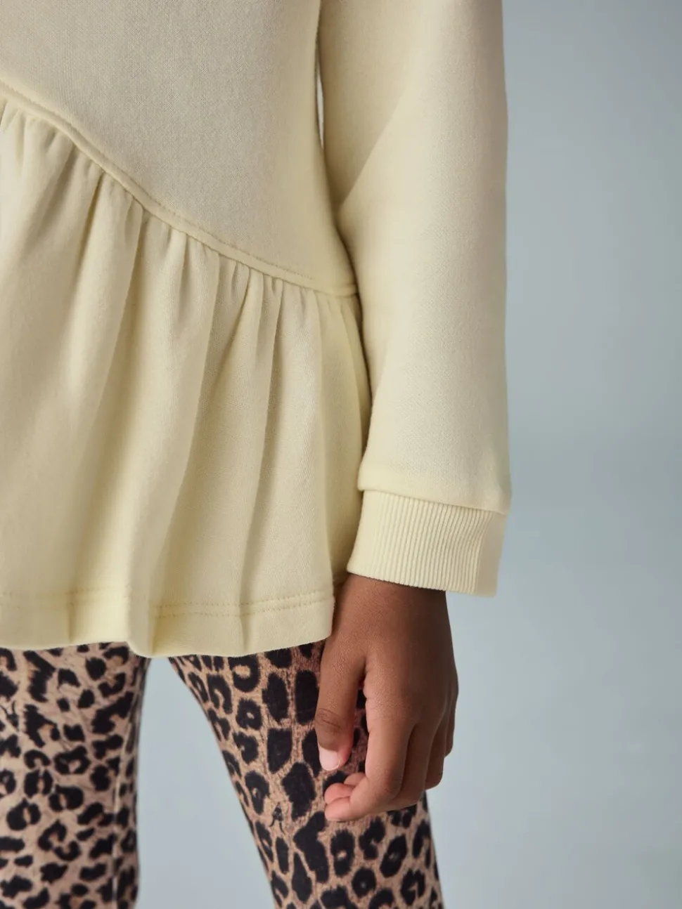 smALLSAINTS Light Yellow Ruched Top and Leggings Younger Girl Set