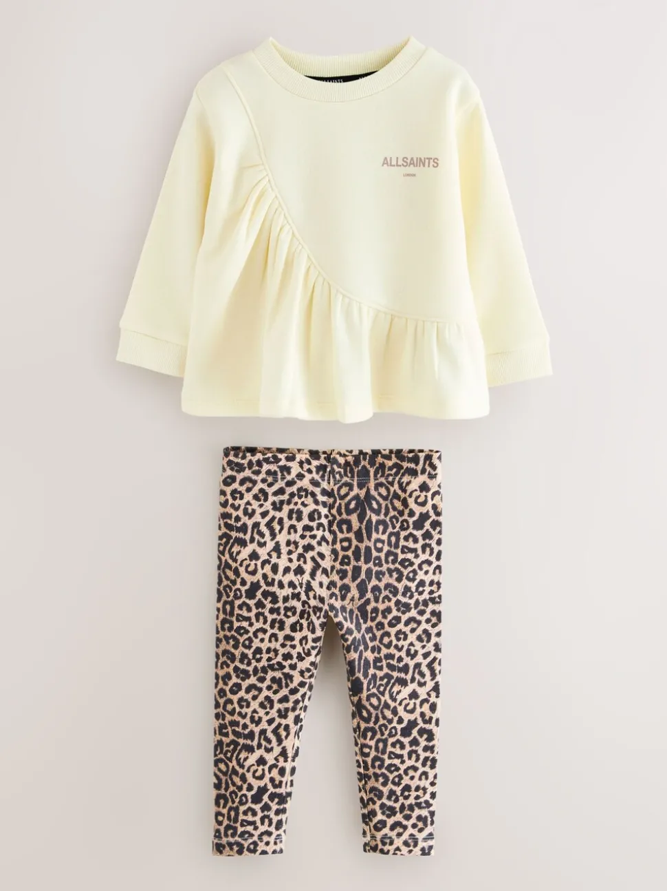 smALLSAINTS Light Yellow Ruched Top and Leggings Younger Girl Set