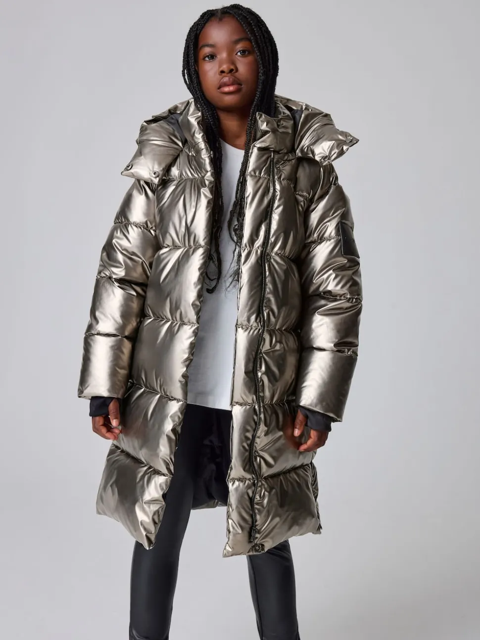 smALLSAINTS Metallic Longline Padded Girls Coat