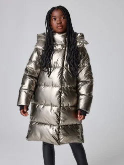 smALLSAINTS Metallic Longline Padded Girls Coat