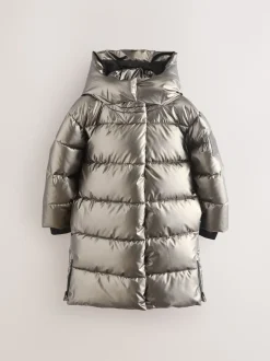 smALLSAINTS Metallic Longline Padded Girls Coat