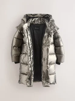 smALLSAINTS Metallic Longline Padded Girls Coat