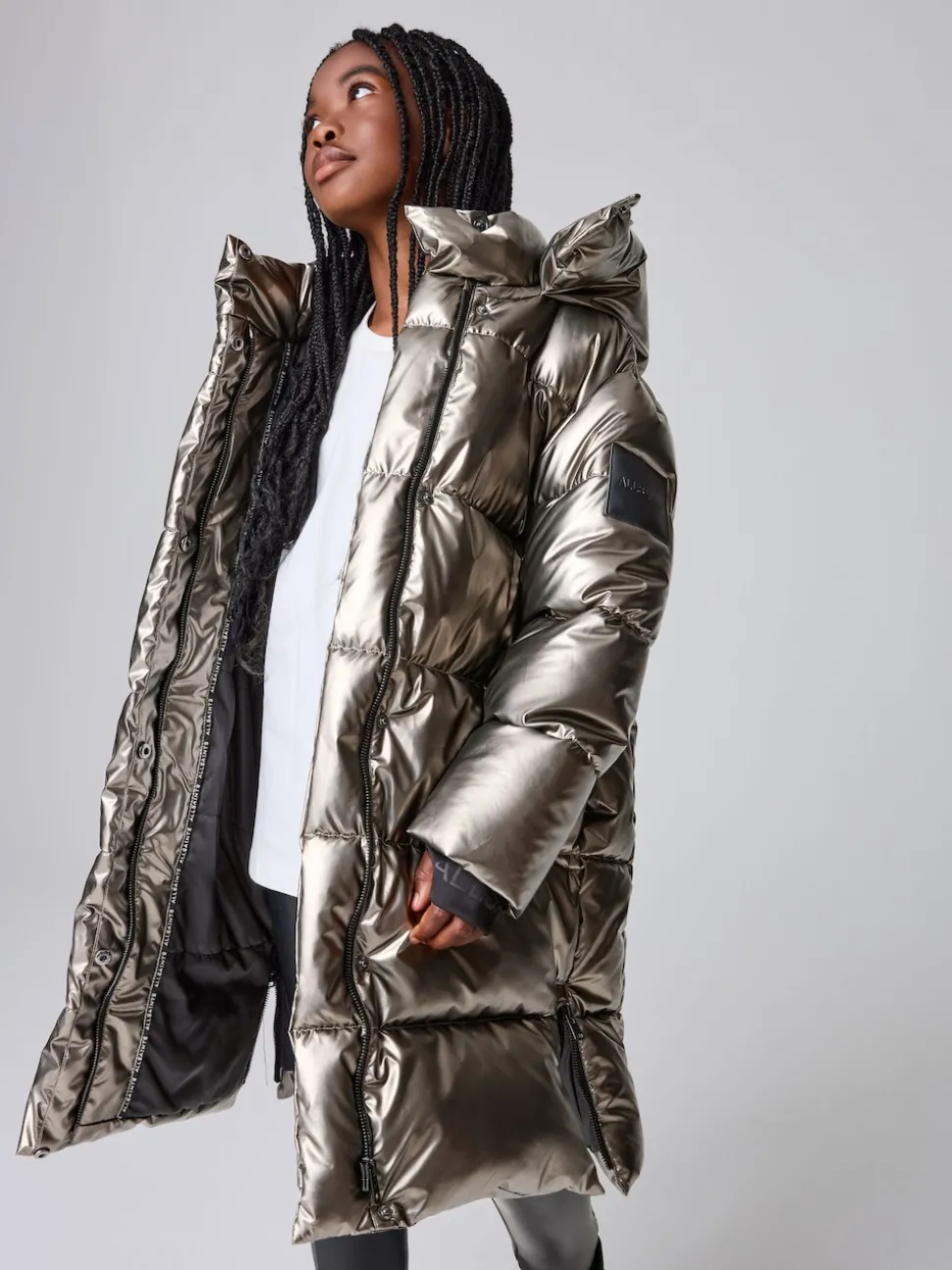 smALLSAINTS Metallic Longline Padded Girls Coat