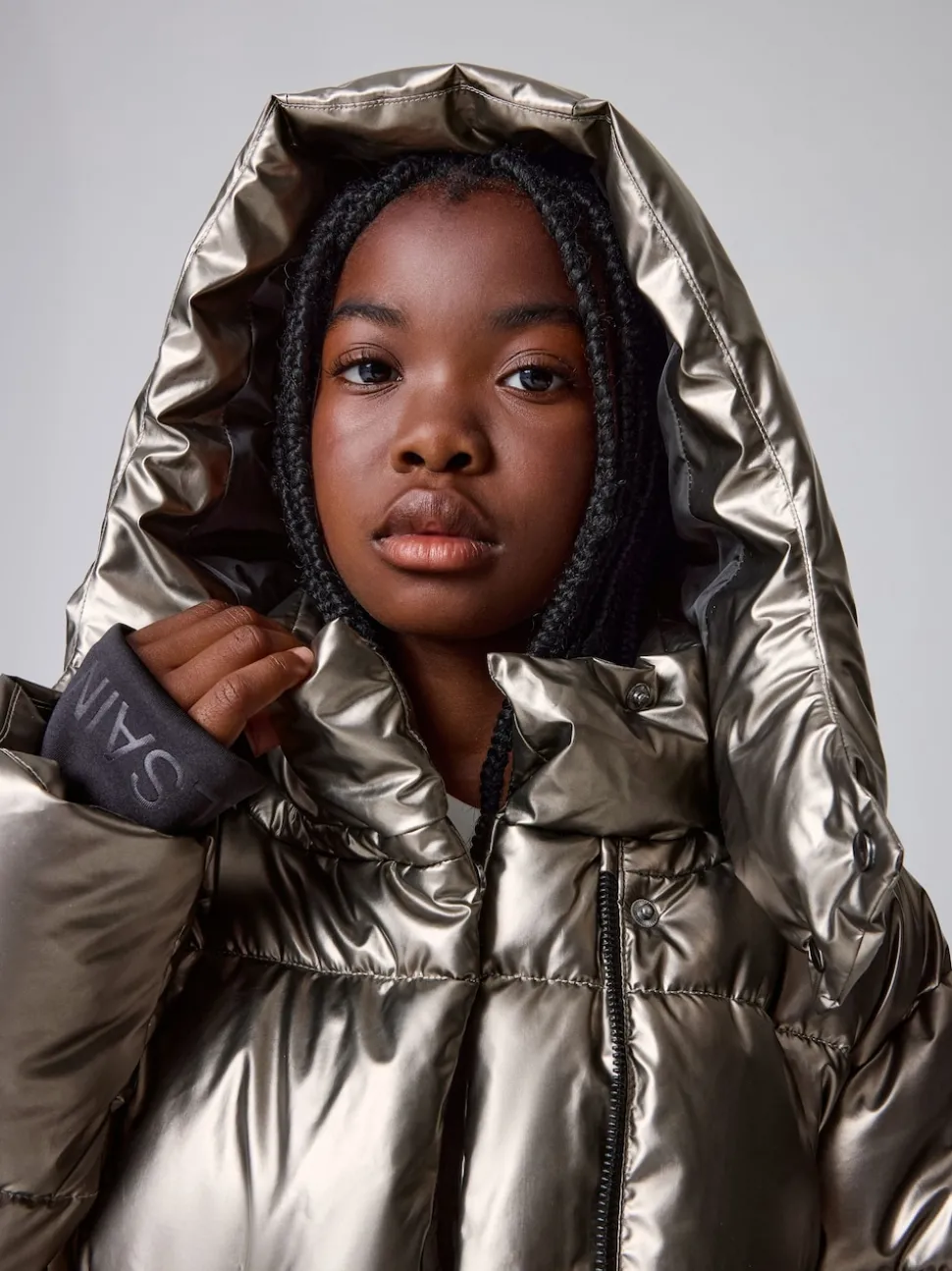 smALLSAINTS Metallic Longline Padded Girls Coat