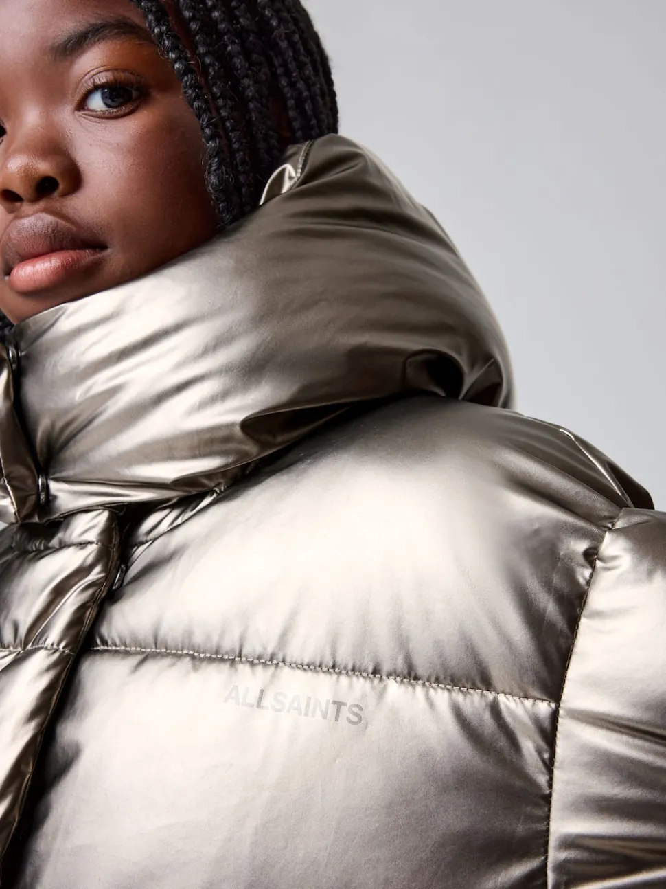smALLSAINTS Metallic Longline Padded Girls Coat