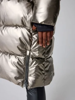 smALLSAINTS Metallic Longline Padded Girls Coat