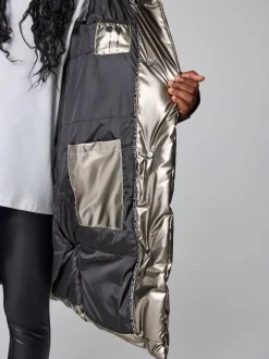 smALLSAINTS Metallic Longline Padded Girls Coat